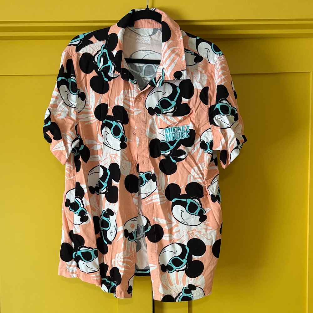 Never worn! Mickey Mouse Peach Shirt for Men